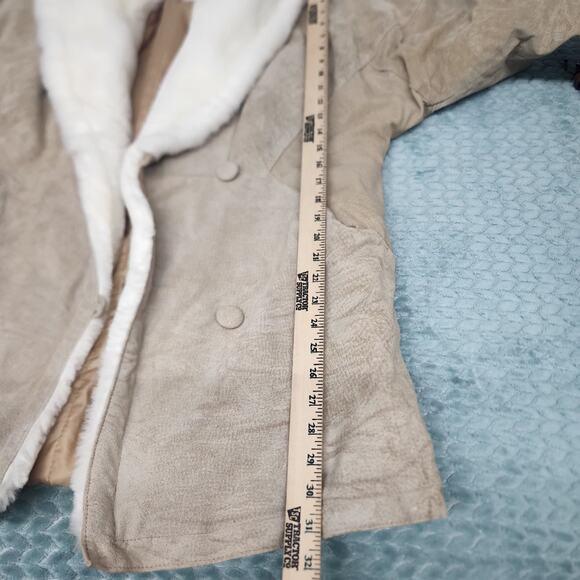 RzR Faux Shearling Leather Coat Large XL - Picture 9 of 13